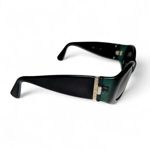 Bulgari Vintage Black and Green Diva Sunglasses
